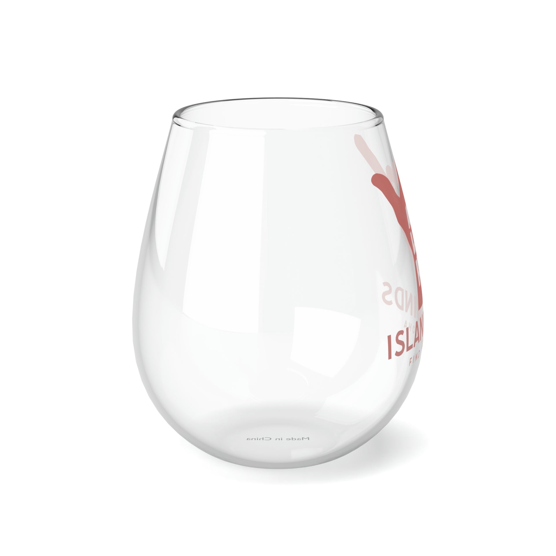 Love Peace Aloha Stemless Wine Glass Printify